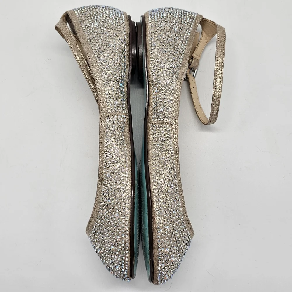 Betsey Johnso SB Joy Bling Weddin Prom Ballet Flats 6.5 - Picture 7 of 14